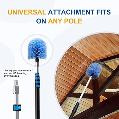 Cabezal de Cepillo para Limpiar Telarañas VITEVER, Compatible con Postes Rosca de 3/4 Pulgadas, Ideal para Limpieza Interior y Exterior - imagen 4