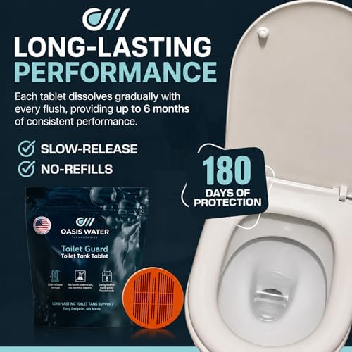 Tableta para tanque de inodoro Toilet Guard (1 tableta) | Rendimiento de hasta 180 días | Reduce marcas de agua dura y acumulación de minerales | - imagen 3