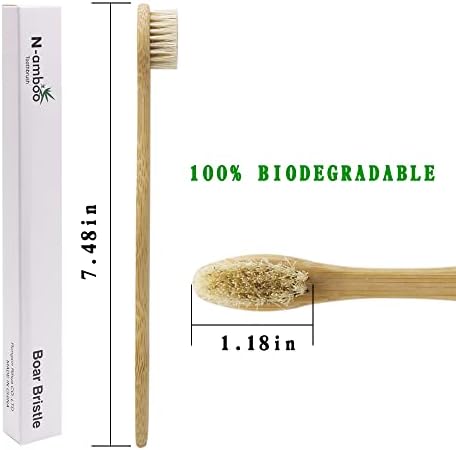 Cepillo de Dientes N-amboo de Bambú con Cerda de Jabalí 100% Biodegradable - Paquete de 8 Piezas - imagen 2