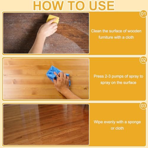 Spray y Restaurador de Cera de Abeja YADUO 2 Piezas, Pulidor y Limpiador Natural para Muebles, 120 ML, Ideal para Madera, Cocina y Cuero - imagen 4