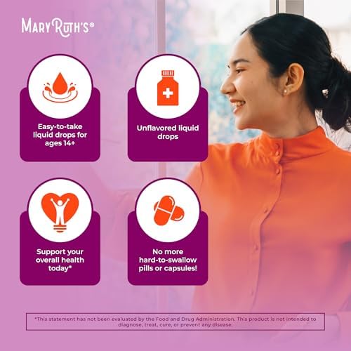 Gotas Líquidas de Vitamina A Orgánica MARYRUTH'S USDA | Suministro para 3 Meses | Salud Ósea para Mayores de 14 Años | 750mcg por Porción | Sin - imagen 6