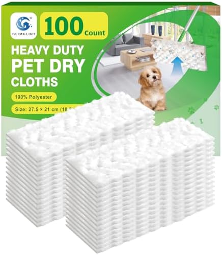 Toallitas Secas de Limpieza GLIMGLINT para Swiffer, Refil desechable para trapeador, 100 piezas, ideales para pisos de madera, pelo de mascotas y - imagen 1