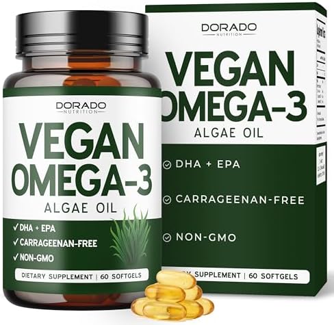 Aceite de Algas Omega 3 Vegano (60 Cápsulas Blandas) DHA EPA de Origen Vegetal - Sostenible, Sin Carragenina, No OGM | Salud del Corazón, Cerebro y - imagen 1