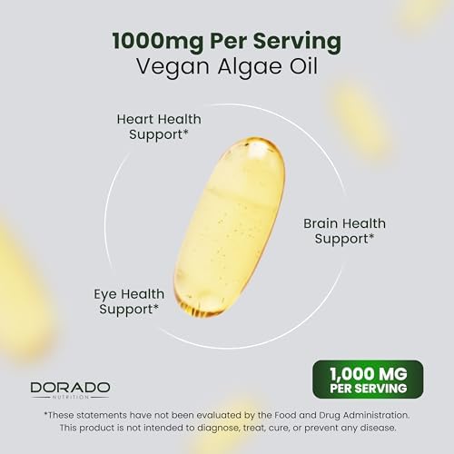 Aceite de Algas Omega 3 Vegano (60 Cápsulas Blandas) DHA EPA de Origen Vegetal - Sostenible, Sin Carragenina, No OGM | Salud del Corazón, Cerebro y - imagen 4