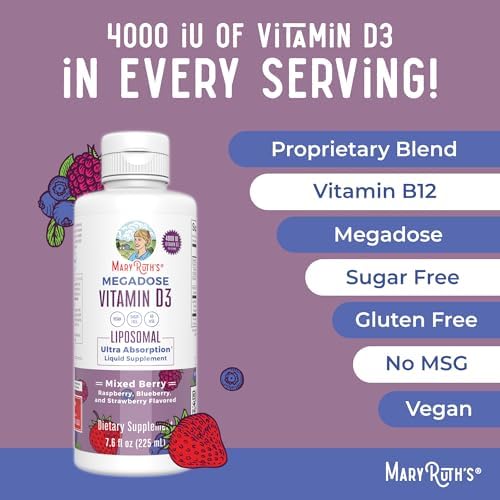 MaryRuth Organics Megadosis de Vitamina D3 Liposomal | 4000 IU | Ultra Absorción | Apoyo Inmunológico | Salud Ósea | Vegano | Sin Azúcar | Sin Gluten - imagen 7