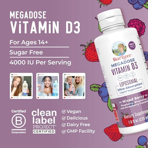 MaryRuth Organics Megadosis de Vitamina D3 Liposomal | 4000 IU | Ultra Absorción | Apoyo Inmunológico | Salud Ósea | Vegano | Sin Azúcar | Sin Gluten - imagen 8