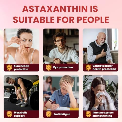 Suplementos Gluvelop Premium de Astaxantina 12mg - Antioxidante Natural de Microalgas para la Piel, Ojos y Salud Inmunológica - No GMO, Triple - imagen 6