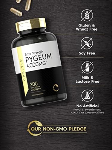 Cápsulas de Corteza de Pygeum Africanum Carlyle | 200 Unidades | Extracto de Alta Potencia | Suplemento No GMO y Libre de Gluten - imagen 4