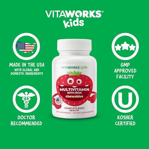 Multivitamínico Infantil con Hierro y Minerales - Tabletas Masticables Sabor Frutas Mixtas - Vegetariano, Sin OGM, Sin Nueces - 120 Tabletas - imagen 6