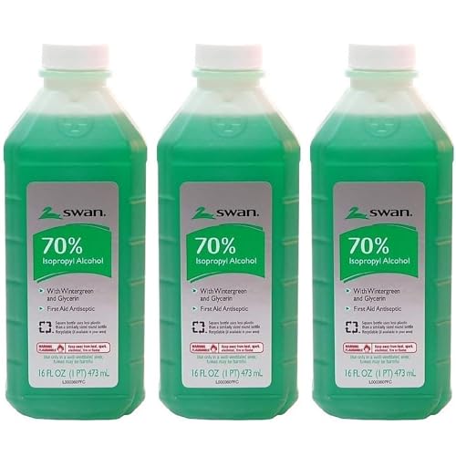 Alcohol Isopropílico Swan 16Oz 70% con Aroma a Menta (Paquete de 3) - imagen 1