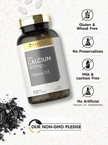Carlyle Calcio 1200 mg con Vitamina D3 | 300 Softgels | Suplemento No Transgénico y Libre de Gluten - imagen 4