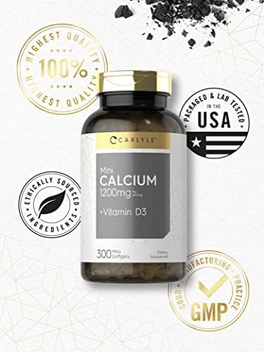Carlyle Calcio 1200 mg con Vitamina D3 | 300 Softgels | Suplemento No Transgénico y Libre de Gluten - imagen 5