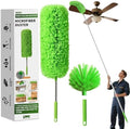 Duster para Telarañas con Extensión, Set Lavable de 2 Cabezas y Cepillo de Esquinas, Polo Telescópico de 15-110 Pulgadas para Techos Altos - imagen 1