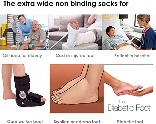 Calcetas Extra Anchas CIRZUEX para Linfoedema, Pies e Piernas Hinchadas, Calcetas Bariátricas, para Botas de Yeso, Diabéticas, 2 Pares - imagen 7