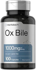 Suplemento de Bile de Buey Horbäach | 1000mg | 100 Cápsulas | Suplemento de Enzimas Digestivas | Sin OGM y Libre de Gluten - imagen 1