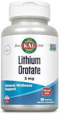 KAL Orotato de Litio 5mg, Suplemento Vegano de Litio para Bienestar y Ánimo, Alta Biodisponibilidad, 180 VegCaps, Garantía de 60 Días - imagen 1