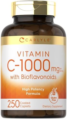 Carlyle Vitamina C 1000mg con Rosa Mosqueta y Bioflavonoides Cítricos | 250 Tabletas | Suplemento Vegetariano, No GMO, Sin Gluten - imagen 1