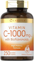 Carlyle Vitamina C 1000mg con Rosa Mosqueta y Bioflavonoides Cítricos | 250 Tabletas | Suplemento Vegetariano, No GMO, Sin Gluten - imagen 1