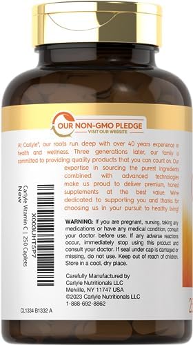 Carlyle Vitamina C 1000mg con Rosa Mosqueta y Bioflavonoides Cítricos | 250 Tabletas | Suplemento Vegetariano, No GMO, Sin Gluten - imagen 3