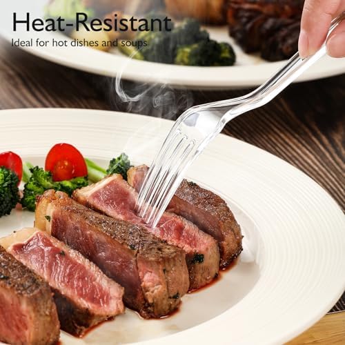Cuchillos de Plástico Desechables Transparentes, 300 Piezas, Cubiertos Elegantes y Resistentes, Utensilios de Plástico para Fiestas - imagen 4
