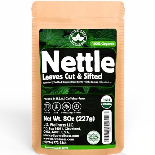 Té de Ortiga - 8Oz (RECOLECCIÓN REAL SILVESTRE) | 100% Orgánico Certificado por USDA | Hoja Suelta (Urtica Dioica) Cortada y Tamizada - imagen 1