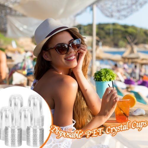 Kuihaazi Paquete de 50 Vasos de Plástico Transparentes de 16 oz con Tapas Sin Popote, Vasos Desechables para Bebidas Frías, Jugos y Fiestas - imagen 4