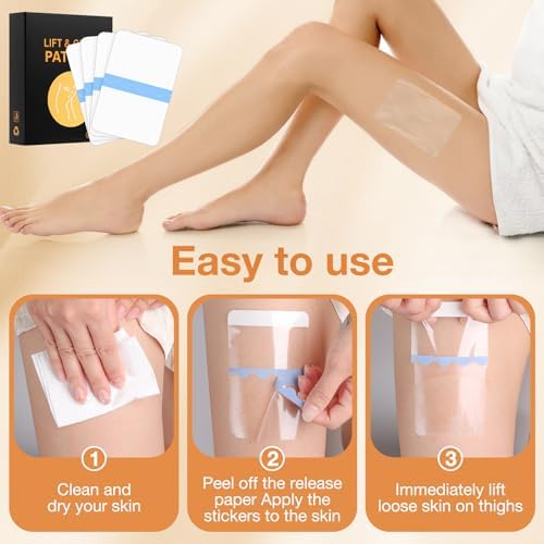Parches Lifting para Piernas, Abdomen, Glúteos y Brazos - Cinta Impermeable para Piel Flácida, 20 Piezas, Nueva Transparente 2026 - imagen 2