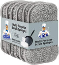 Esponjas de Cocina MR.SIGA de Doble Cara, Reutilizables y Duraderas, Paquete de 6 Esponjas para Lavado de Trastes - imagen 1