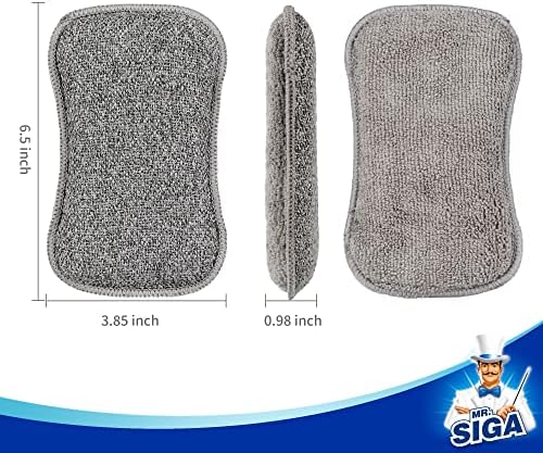 Esponjas de Cocina MR.SIGA de Doble Cara, Reutilizables y Duraderas, Paquete de 6 Esponjas para Lavado de Trastes - imagen 3