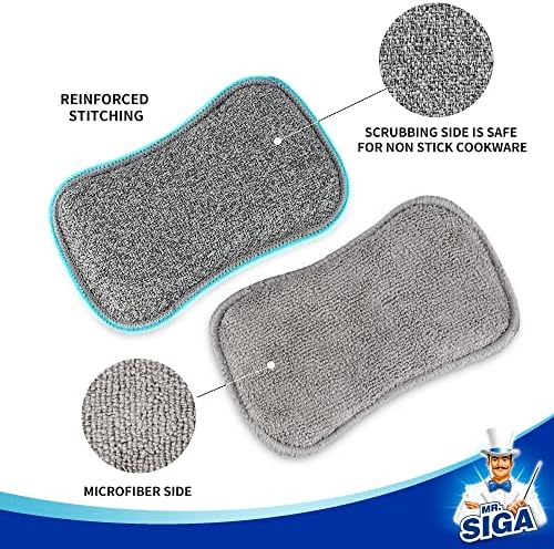 Esponjas de Cocina MR.SIGA de Doble Cara, Reutilizables y Duraderas, Paquete de 6 Esponjas para Lavado de Trastes - imagen 5