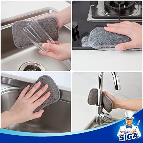 Esponjas de Cocina MR.SIGA de Doble Cara, Reutilizables y Duraderas, Paquete de 6 Esponjas para Lavado de Trastes - imagen 6