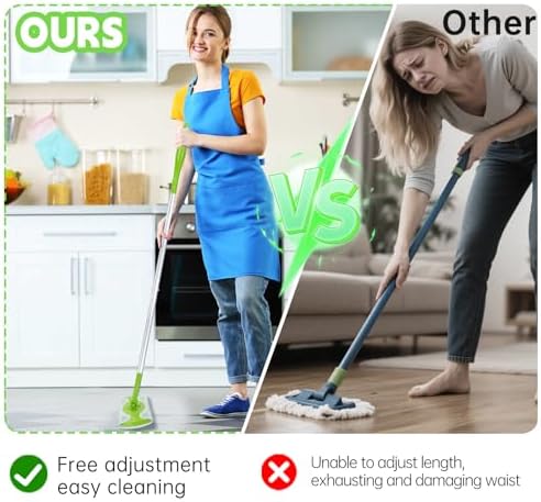 Mango de Mopa Compatible con Swiffer, Mango Extra Largo Desmontable Verde para Mops Secos y Húmedos Swiffer, Fácil de Instalar y Reemplazar - imagen 4