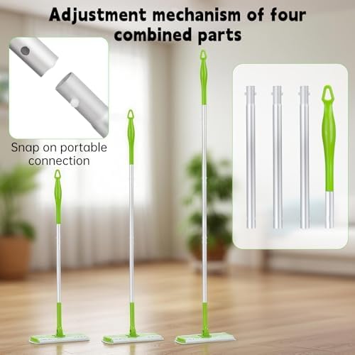 Mango de Mopa Compatible con Swiffer, Mango Extra Largo Desmontable Verde para Mops Secos y Húmedos Swiffer, Fácil de Instalar y Reemplazar - imagen 5