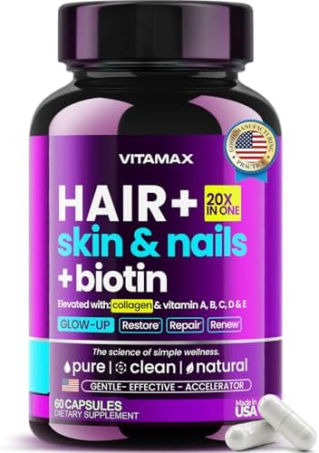 Suplemento de Biotina, Colágeno y Queratina con Ácido Hialurónico - Crecimiento de Cabello Más Fuerte, Piel Saludable y Uñas Fuertes - Extra Fuerte - - imagen 1
