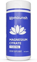 UpNourish Citrato de Magnesio Puro 1120mg, 240 Cápsulas - Suplemento de Magnesio de Alta Absorción para Hombres y Mujeres - Relajante Natural, Alivio - imagen 1