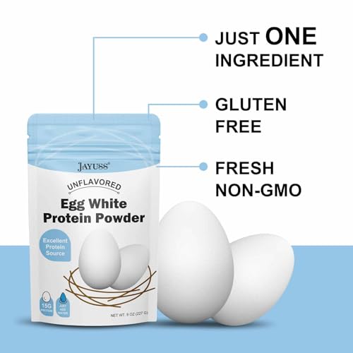 Proteína en Polvo de Clara de Huevo JAYUSS Sin Sabor 8 Oz (227g) - Clara de Huevo Pasteurizada, Sin Aditivos, Libre de Gluten y Soja, Ideal para - imagen 2