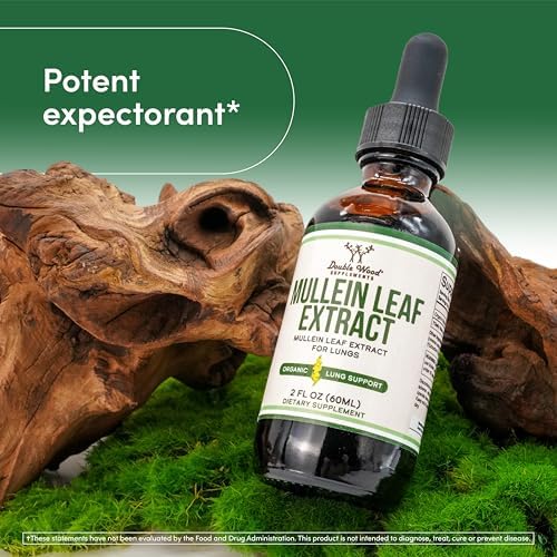 Gotas de Hoja de Mullein de Double Wood Supplements para Pulmones, 2 FL OZ (60 Porciones), Apoya la Salud Pulmonar y Respiratoria - imagen 4