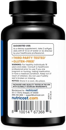 Aceite de Semilla de Comino Nutricost - Prensado en Frío, Fuente de Omega 3 6 9 - 120 Softgels, 1000mg por Porción, 60 Porciones - Sin OGM y Libre de - imagen 4