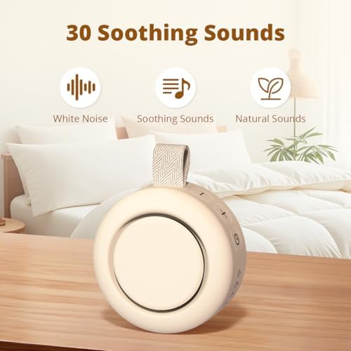 Máquina de Sonido Portátil Mini con Ruido Blanco, Batería Potente, 30 Sonidos Relajantes, 4 Temporizadores y Función de Memoria para Bebés, Niños y - imagen 3