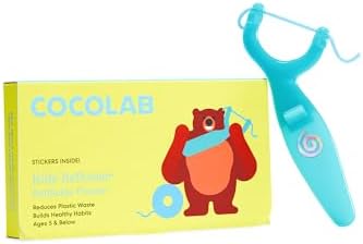 Hilo Dental Reutilizable para Niños Cocolab, Sostenedor de Hilo BPA Libre, Fácil de Usar para Niños de 5 Años y Menos, 1 Paquete, Cocofloss No - imagen 1
