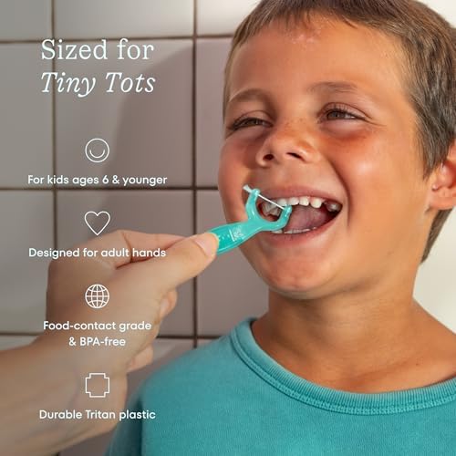 Hilo Dental Reutilizable para Niños Cocolab, Sostenedor de Hilo BPA Libre, Fácil de Usar para Niños de 5 Años y Menos, 1 Paquete, Cocofloss No - imagen 4