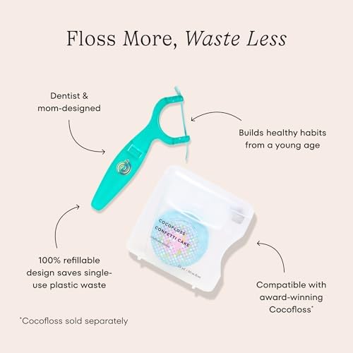 Hilo Dental Reutilizable para Niños Cocolab, Sostenedor de Hilo BPA Libre, Fácil de Usar para Niños de 5 Años y Menos, 1 Paquete, Cocofloss No - imagen 8