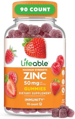 Gomitas de Zinc Lifeable | 50mg | Sabor Natural Delicioso | Sin Gluten, Vegetarianas, Sin OGM | Apoyo Inmunológico | 90 Gomitas - imagen 1