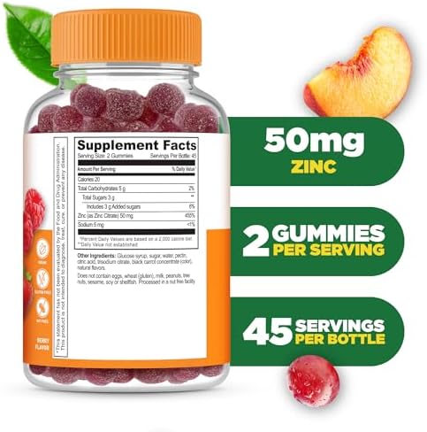Gomitas de Zinc Lifeable | 50mg | Sabor Natural Delicioso | Sin Gluten, Vegetarianas, Sin OGM | Apoyo Inmunológico | 90 Gomitas - imagen 2