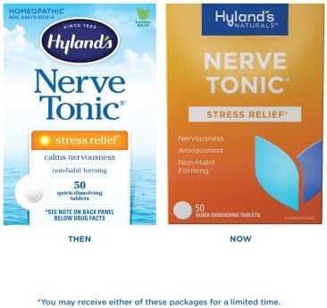 Tabletas Hyland's Nerve Tonic para Alivio del Estrés, Alivio Natural de Inquietud, Nerviosismo e Irritabilidad, 50 Contenidos (Paquete de 2) - imagen 2