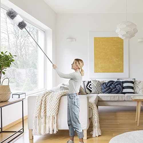 Duster de Microfibra DEEHYO para Limpiar Ventiladores, Techos Altos, Persianas y Muebles, 9 Piezas Extensibles de Acero Inoxidable, 30 a 100 - imagen 5