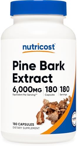 Extracto de Corteza de Pino Nutricost, 180 Cápsulas para 180 Porciones por Botella - imagen 1