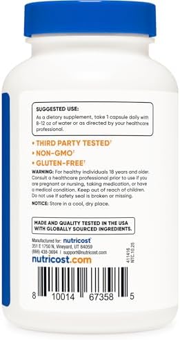 Extracto de Corteza de Pino Nutricost, 180 Cápsulas para 180 Porciones por Botella - imagen 4