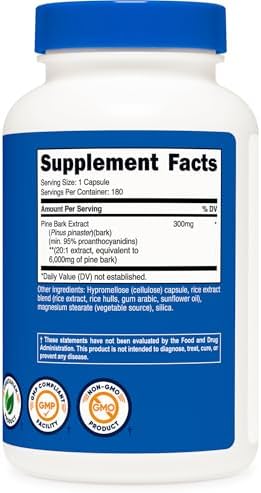 Extracto de Corteza de Pino Nutricost, 180 Cápsulas para 180 Porciones por Botella - imagen 5