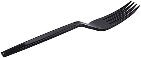 Tenedores Desechables Laojbaba de Plástico Negros de 7 Pulgadas, 100 Piezas, Super Resistentes y Empacados Individualmente para Llevar - imagen 6